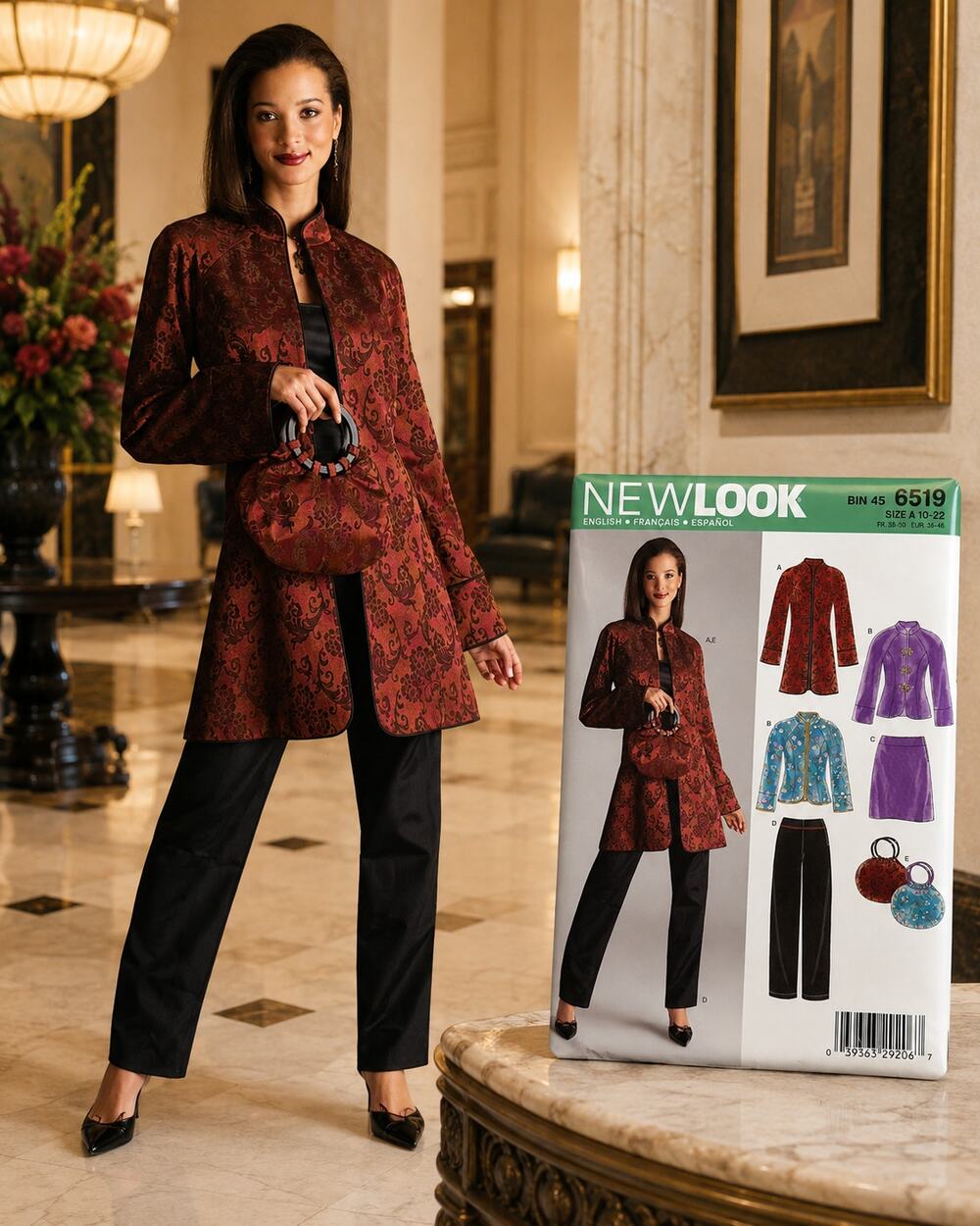 UNCUT New Look 6519 Misses Jacket Skirt Pants Handbag Pattern Sz 10-22 2005